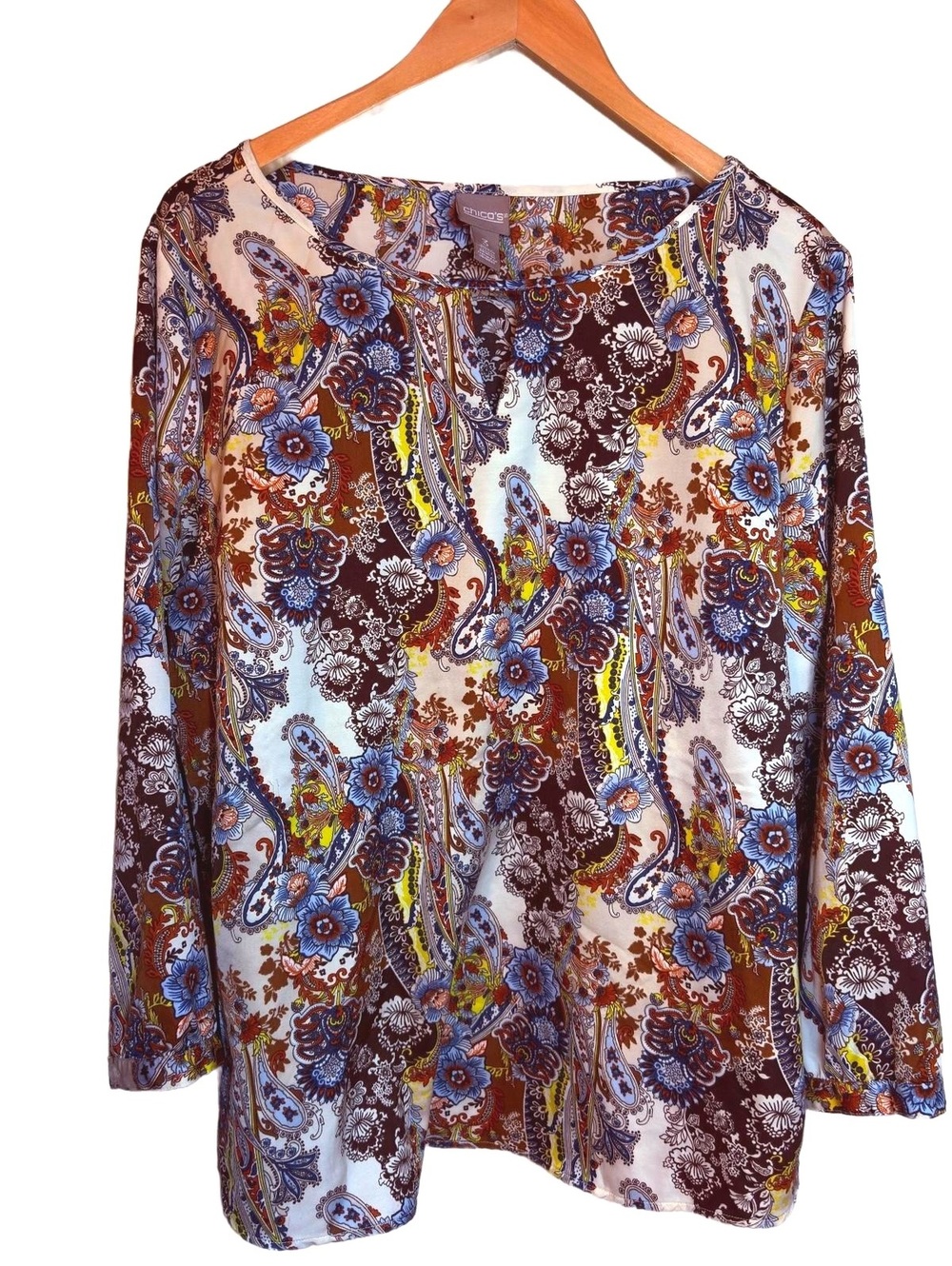 Chico’s Fall Paisley Blouse size 3 (16/XL)